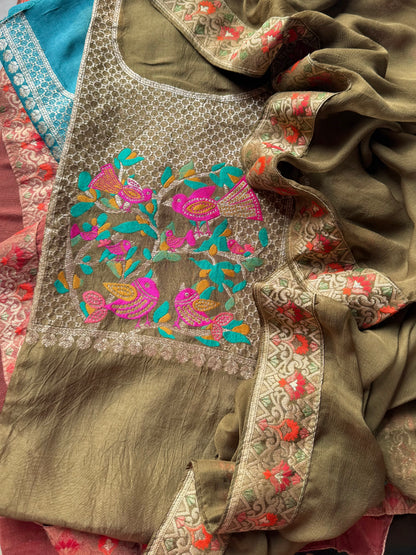 Meenakari Benarsi birds suit