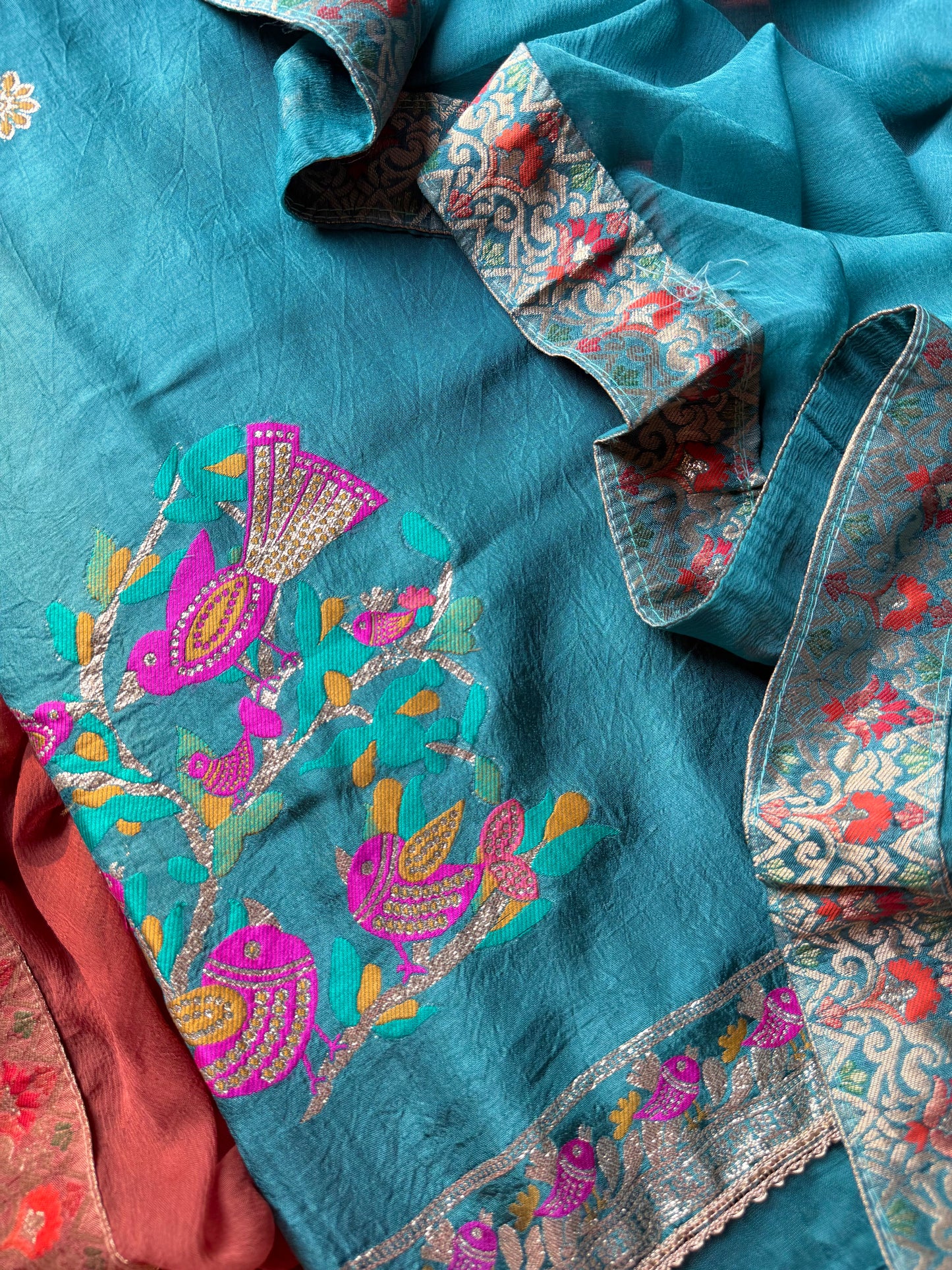 Meenakari Benarsi birds suit