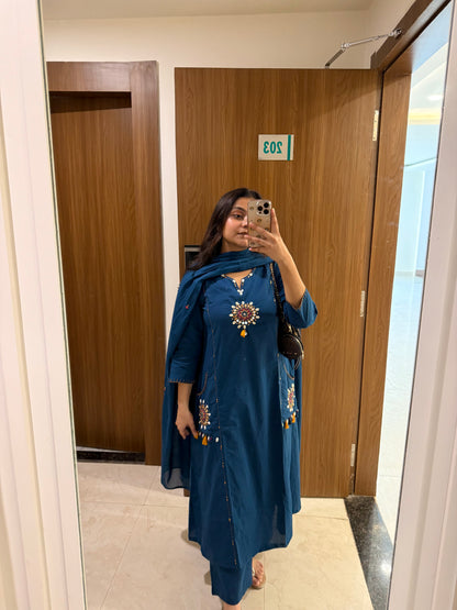 Pure cotton mirror shells A line suit set