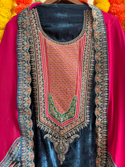 Velvet Marori Aari work suit