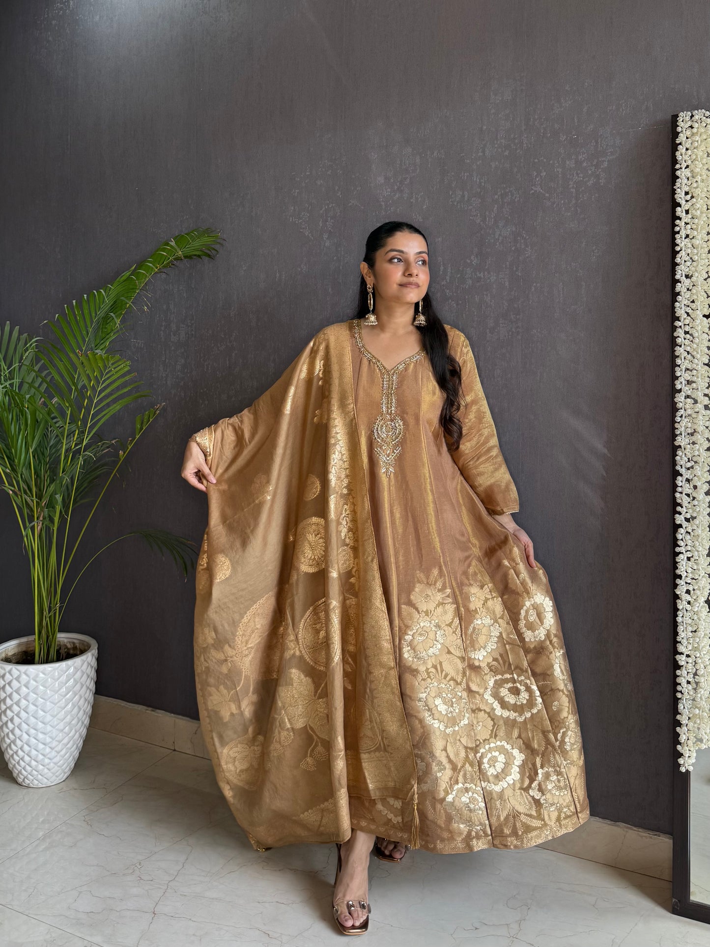 Benarsi handwork Anarkali set