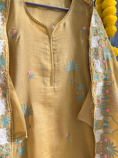 Luxurious Mul chanderi pichwai suit
