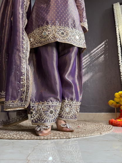 Luxurious mirrorwork farshi salwar set