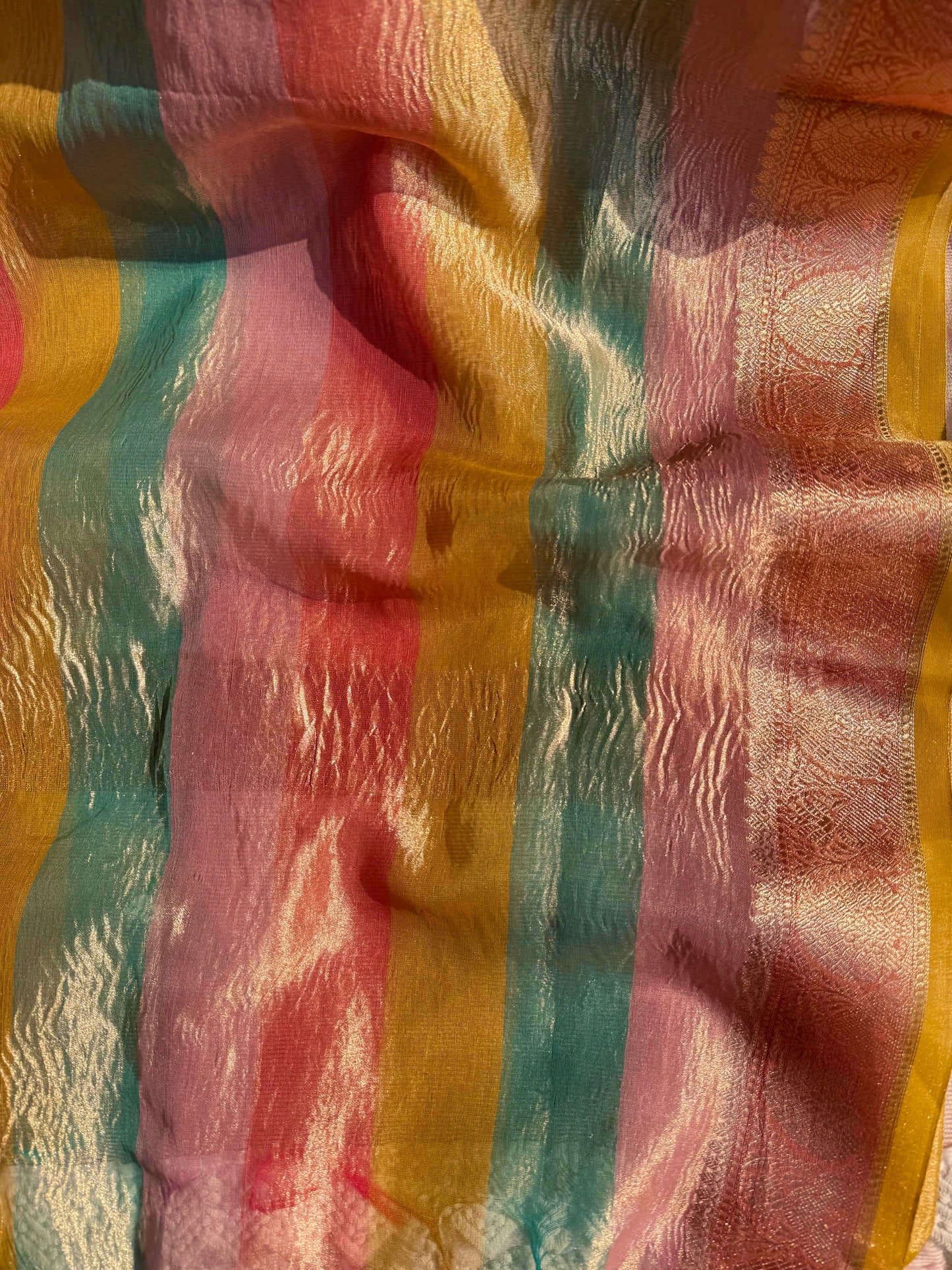Tissue silk multi color suit
