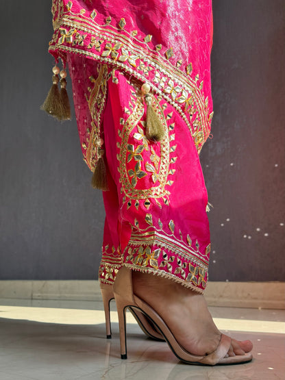 Luxurious ombré kaftan gotapatti set