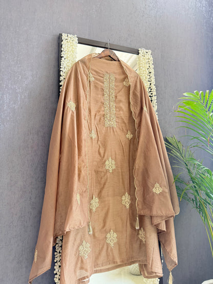 Premium chanderi dori work suit