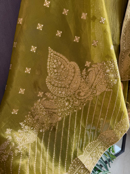 Premium Benarsi crush tissue handwork suit