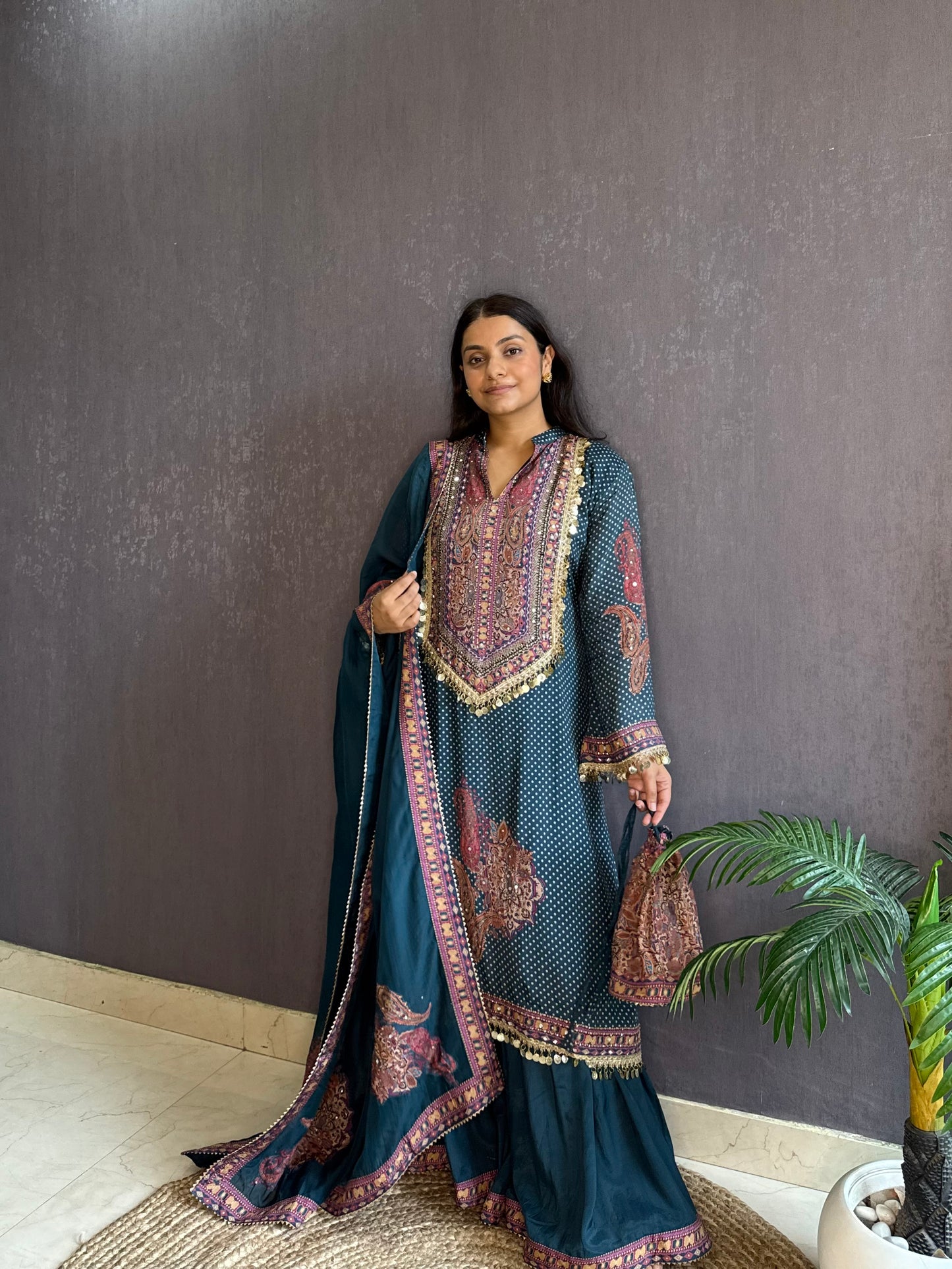 Digital printed coin sharara set