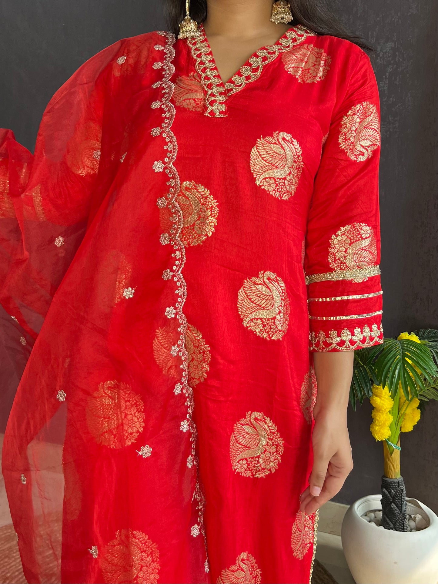 Benarsi aari work silk set