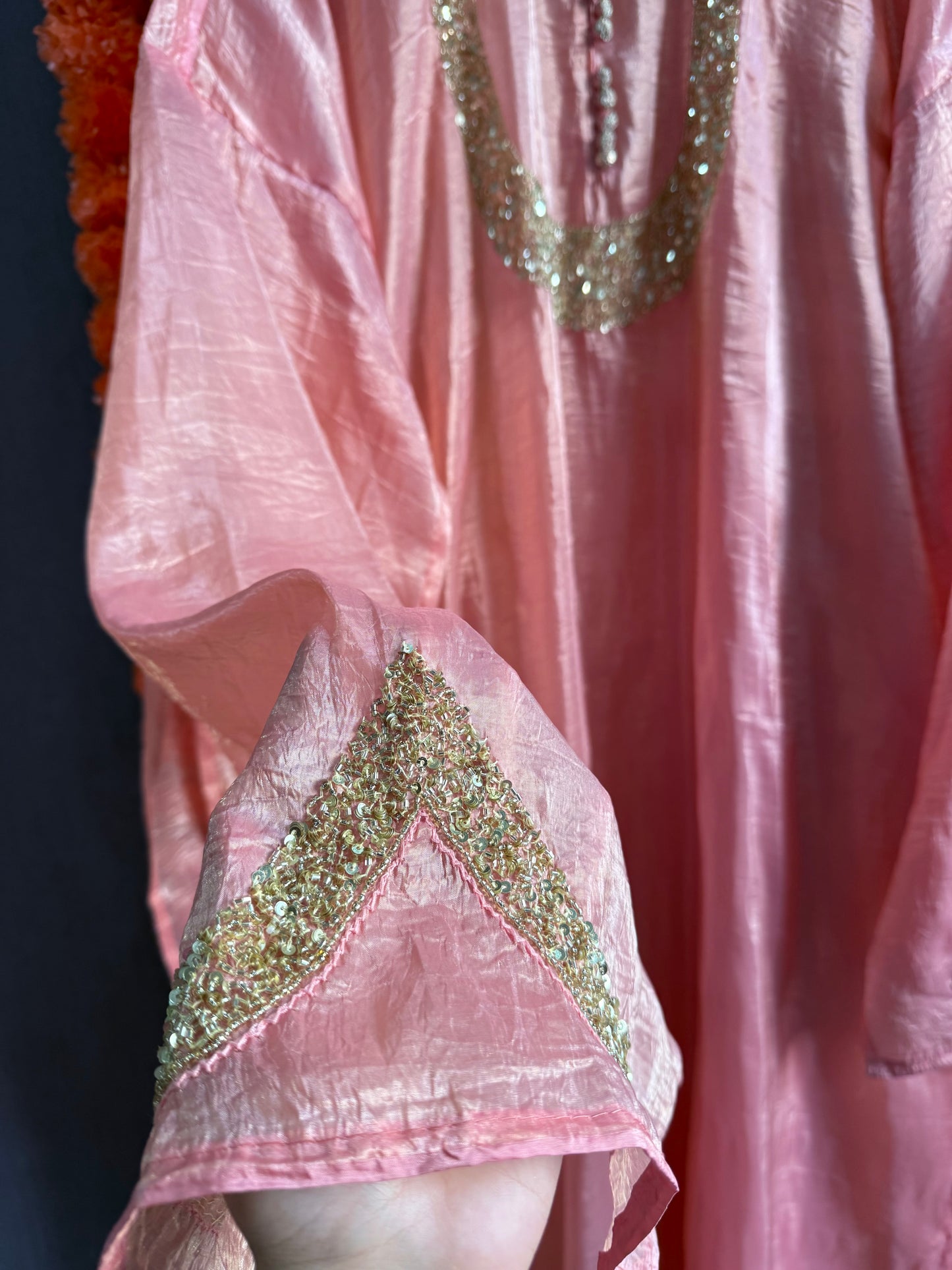 Handwork Crush Tissue silk suit
