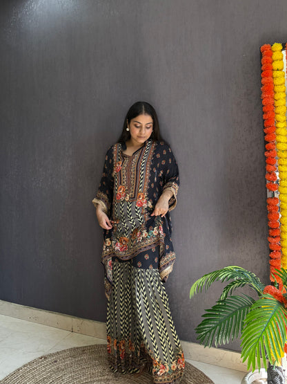 Pakistani kaftan sharara Set
