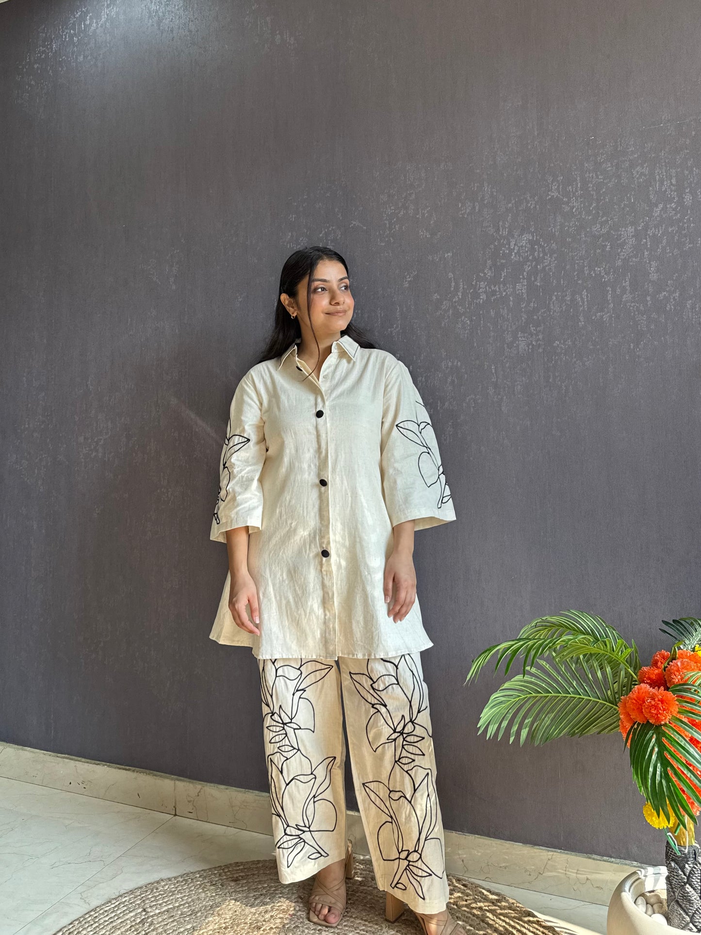 Embroidered cotton Coord set