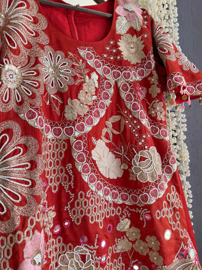 Luxurious raw silk Handwork set