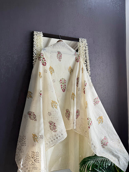 Chanderi mukaish suit