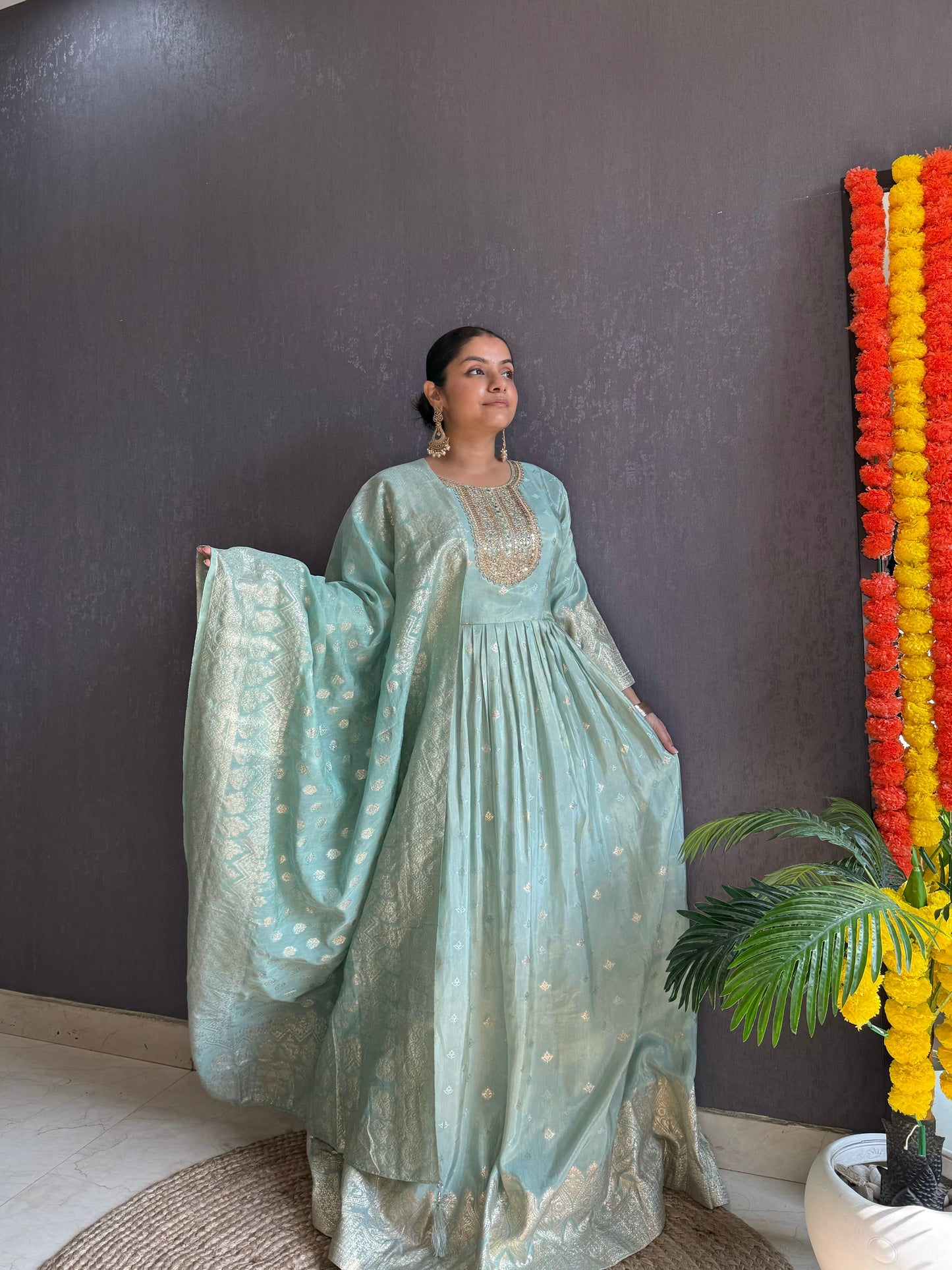 Benarsi Handwork Anarkali suit
