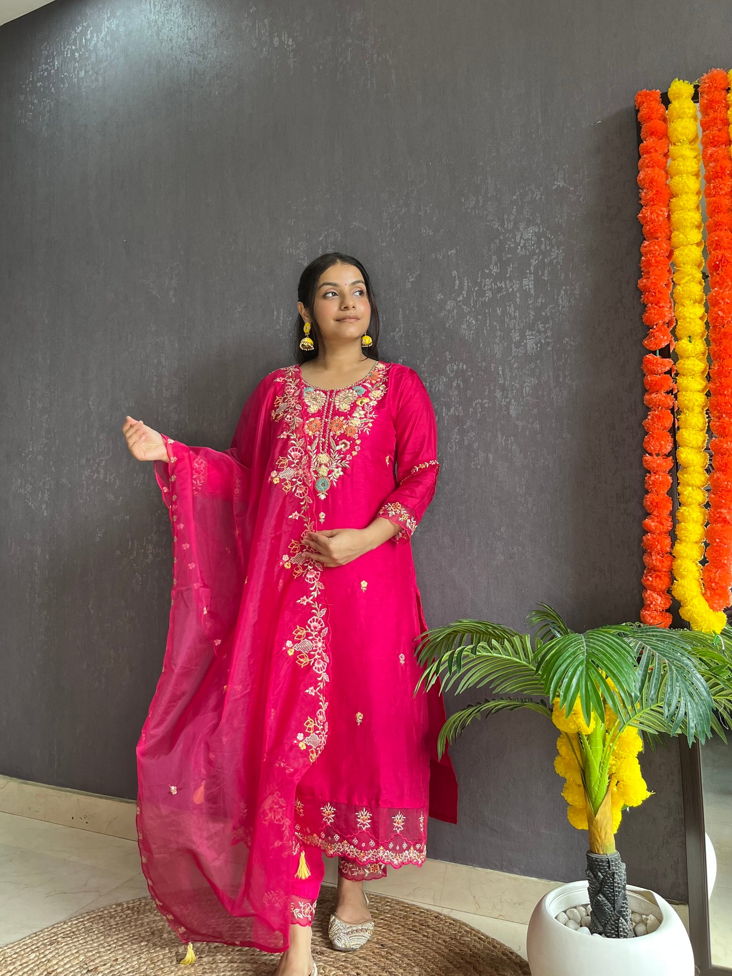 French knot silk Handwork suit set