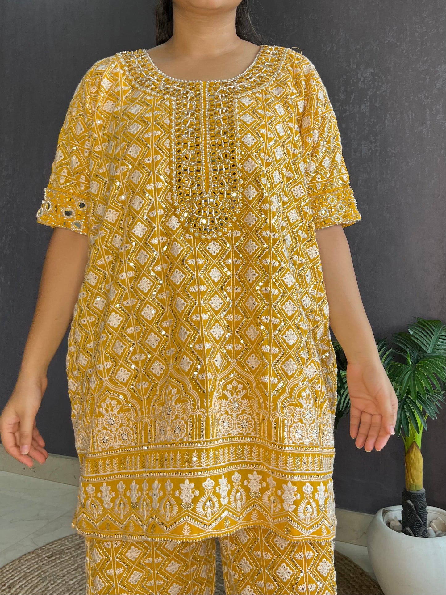 Lucknowi handwork festive Coord set
