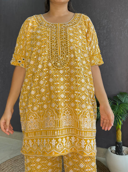 Lucknowi handwork festive Coord set