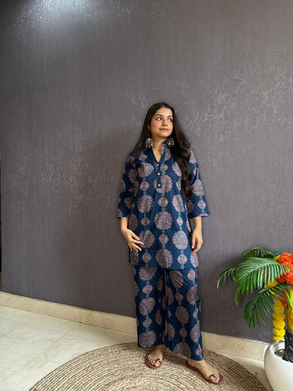 Pure cotton Ajrakh Coord set
