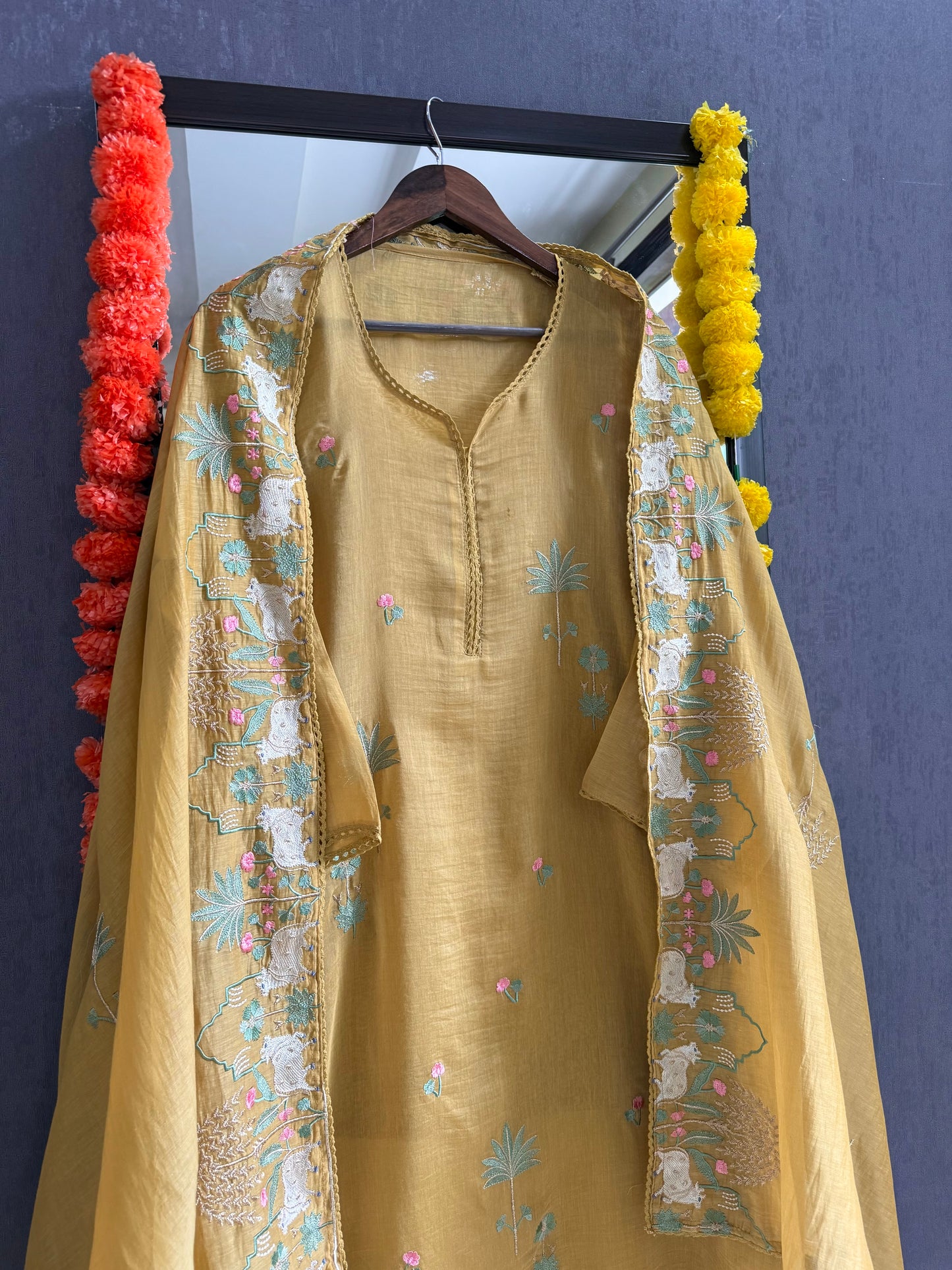 Luxurious Mul chanderi pichwai suit