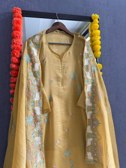 Luxurious Mul chanderi pichwai suit