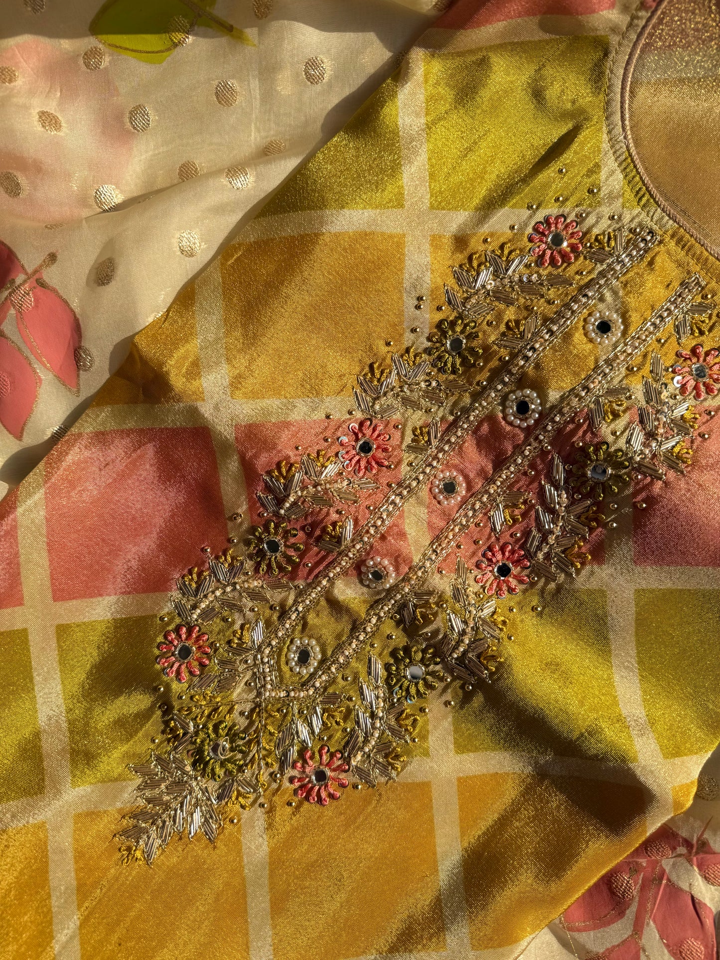 Handpainted Benarsi handwork suit