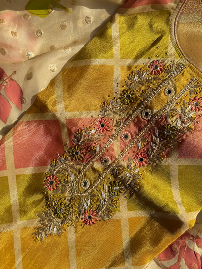 Handpainted Benarsi handwork suit