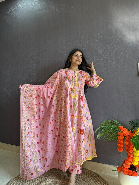 Florals Pure cotton kurta set