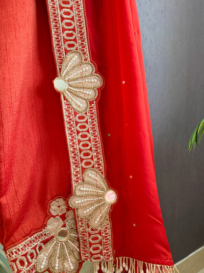 Luxurious raw silk Handwork set