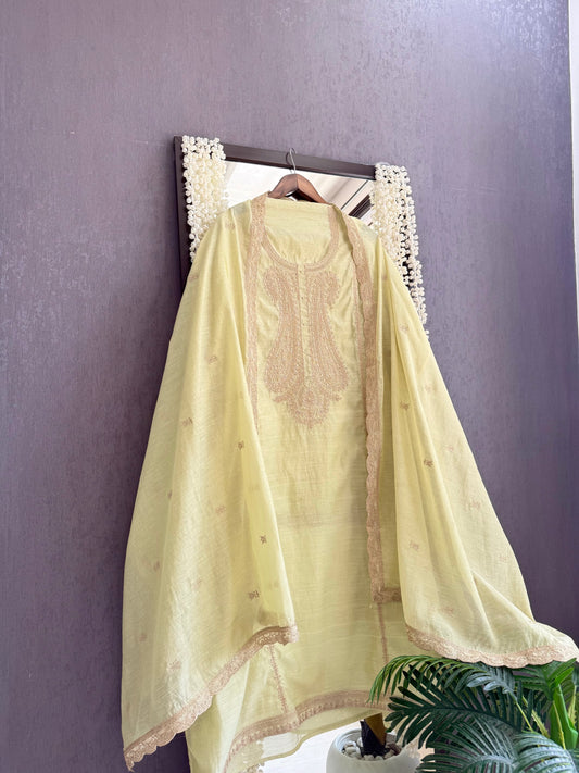 Luxurious Mul chanderi dori sitara suit