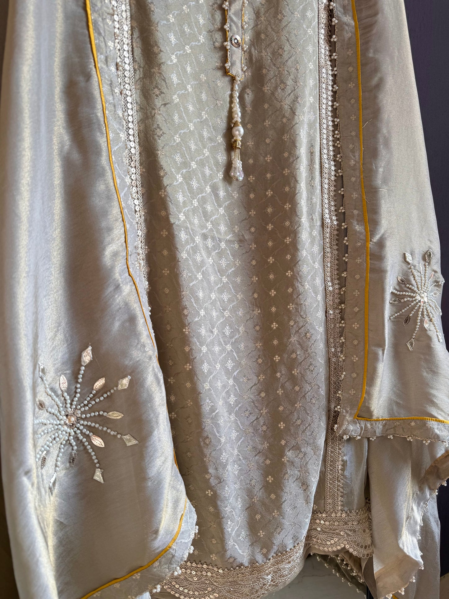Pearl Benarsi Tissue silk suit