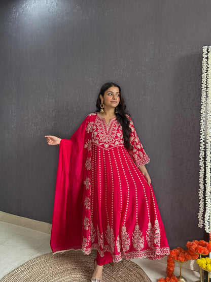 Kalidaar aari work Anarkali set