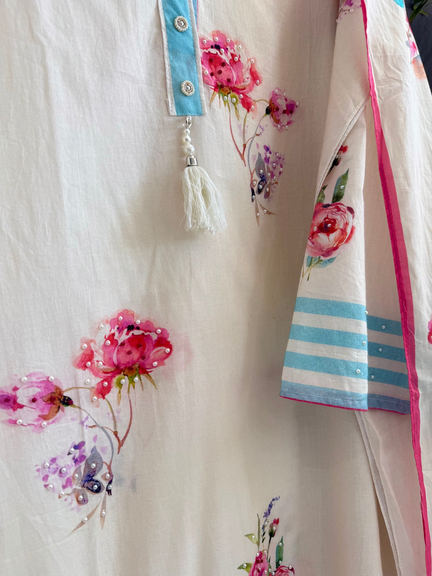 Mulmul cotton floral suit