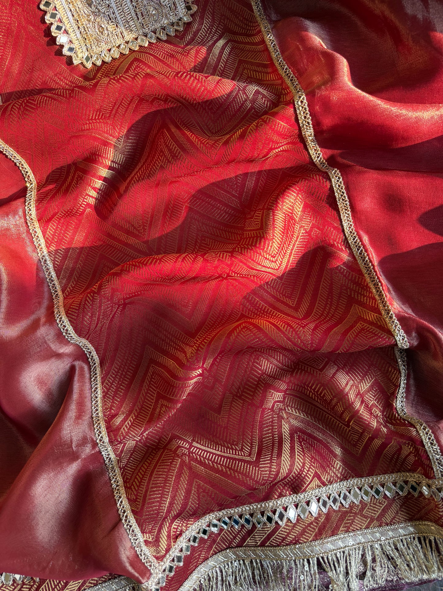 Luxurious Tissue silk Aari work suit