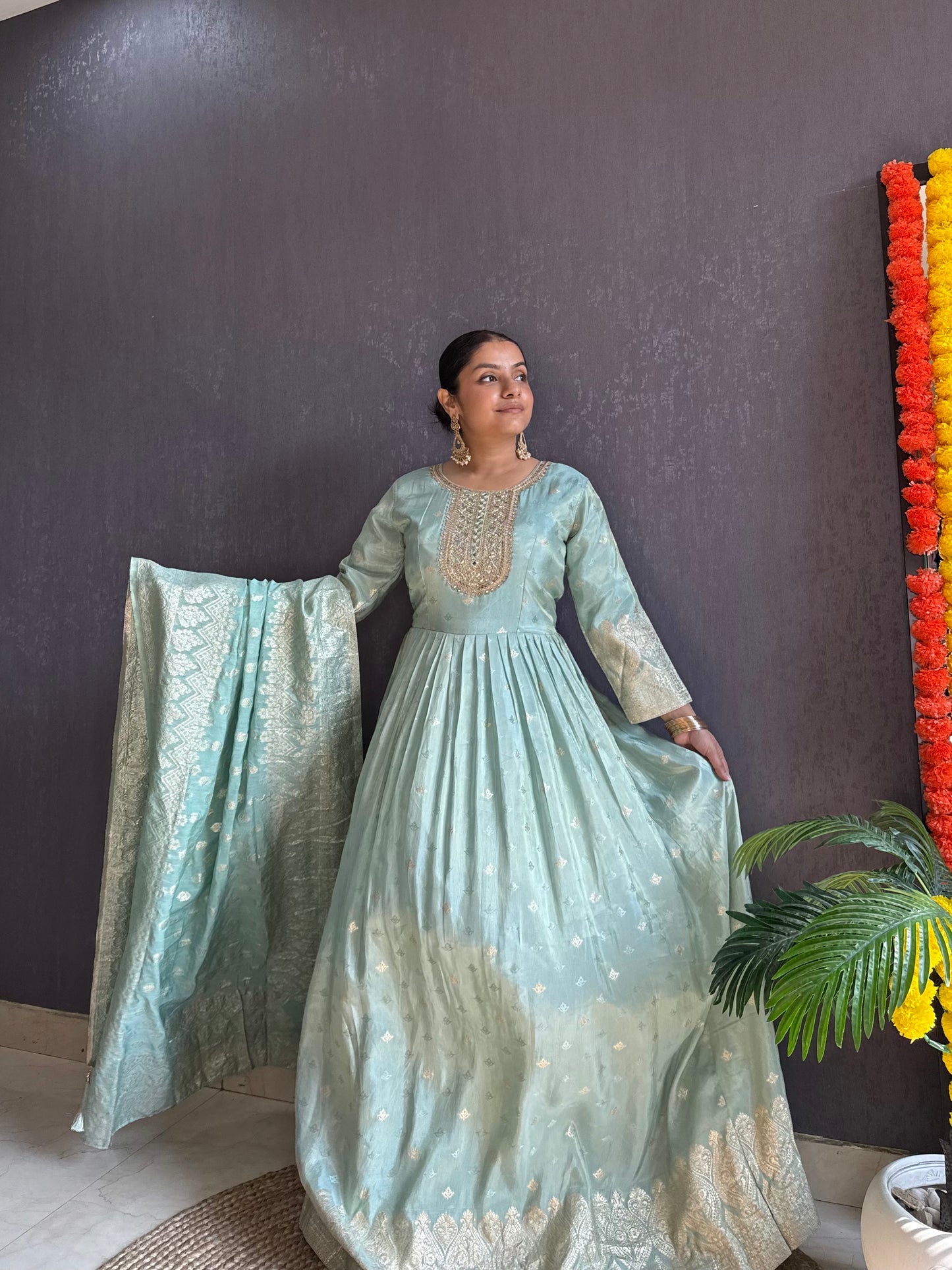 Benarsi Handwork Anarkali suit
