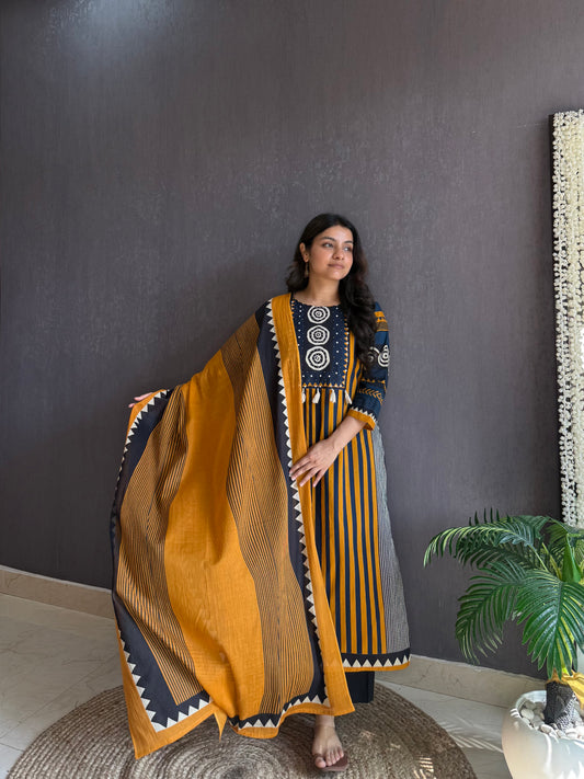 Pure cotton Ajrakh suit set