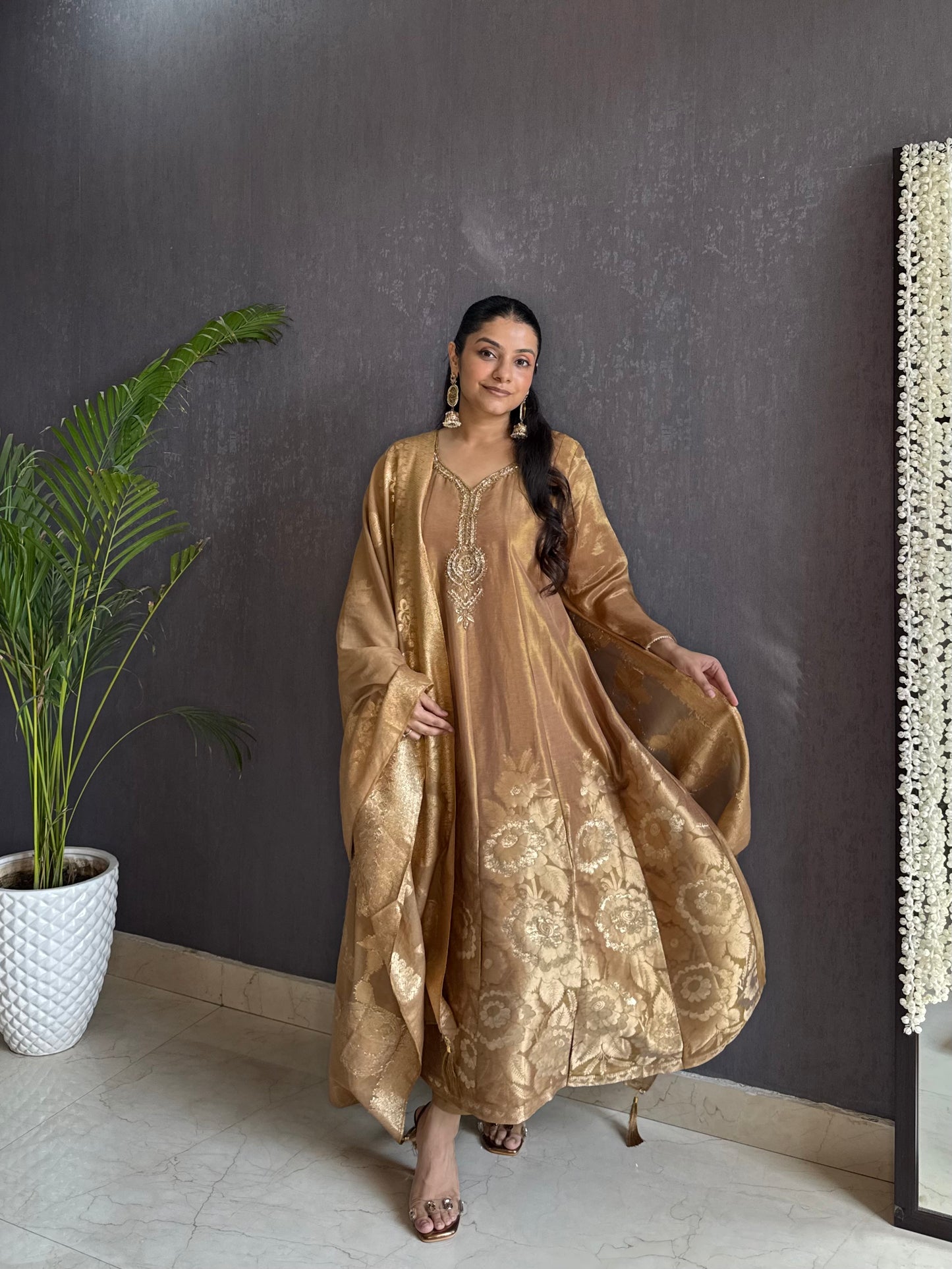 Benarsi handwork Anarkali set