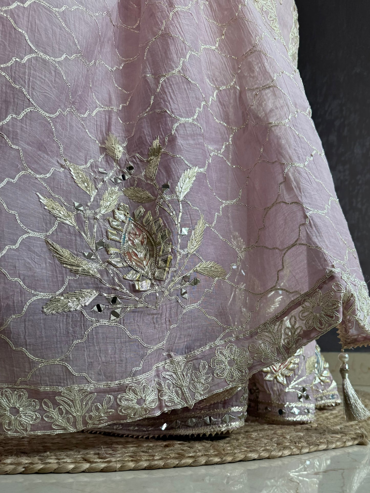 Luxurious mul cotton gotapatti sharara set