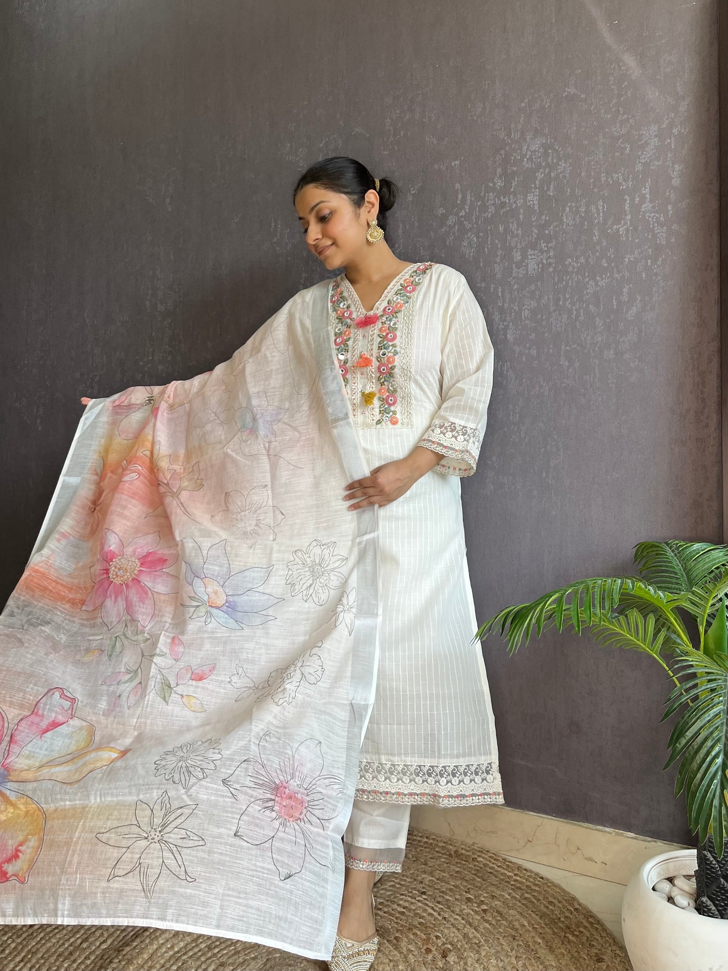 Premium cotton designer suit set