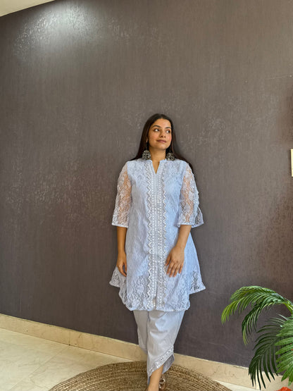 Pure cotton lace work coord