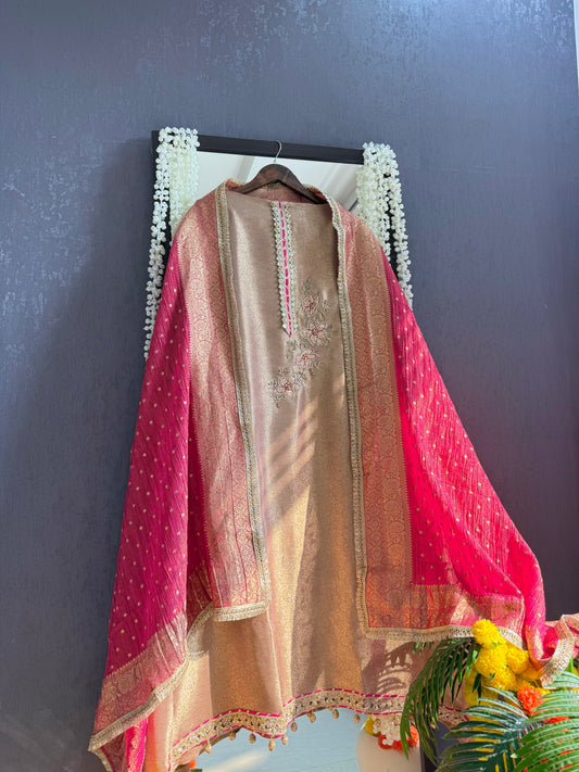 Luxurious brocade zardozi suit