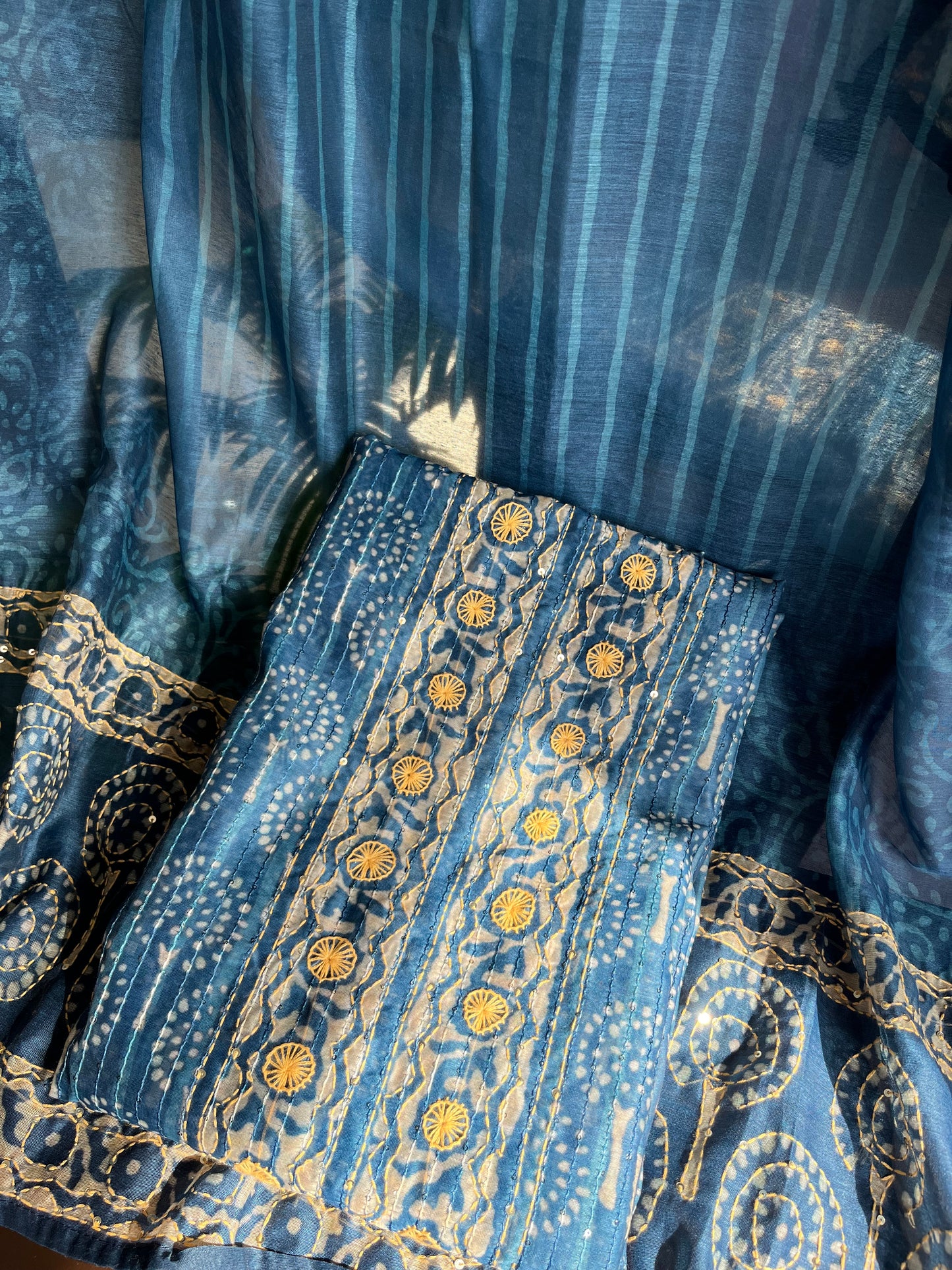 Maheshwari Kantha work Unstitched suit