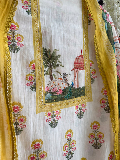 Mulmul cotton divine pichwai suit