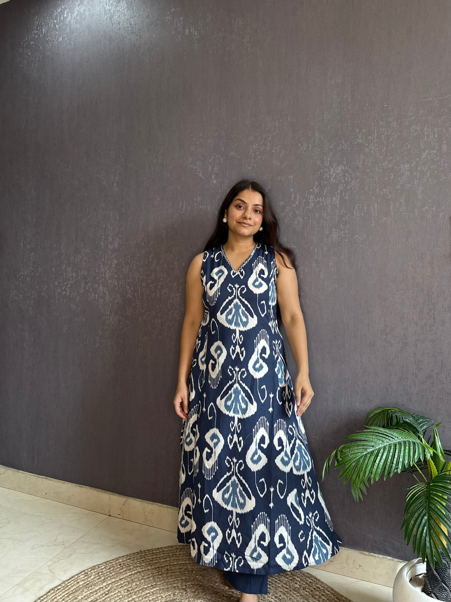 Pure cotton ikkat kurta set