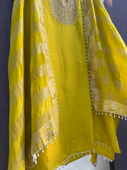 Tissue silk benarsi handwork suit