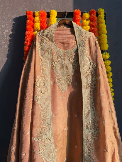 Luxurious soft Crush Tissue silk suit