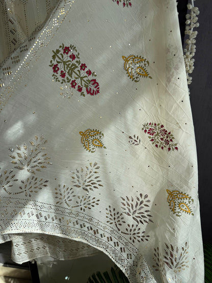 Chanderi mukaish suit