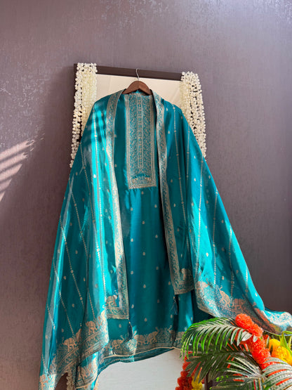 Resham elephant Benarsi silk suit