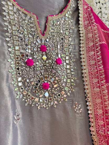 Luxurious Mirrorwork Benarsi suit
