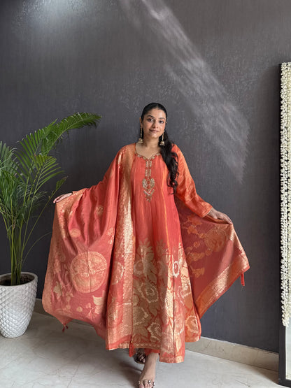 Benarsi handwork Anarkali set